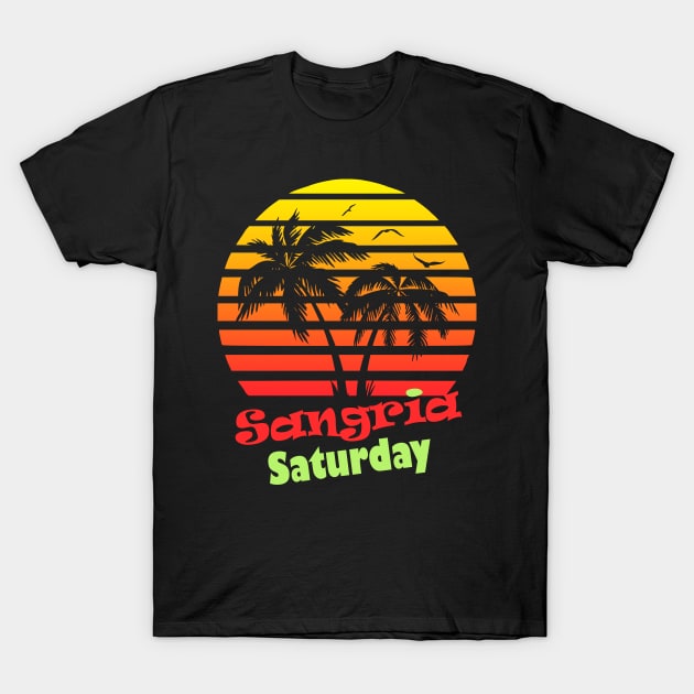 Sangria Saturday 80s Sunset T-Shirt by Nerd_art